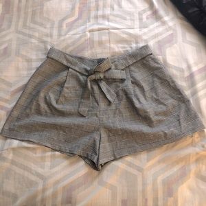 Self Tie Waist Checked Shorts